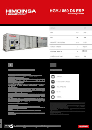डीजल पावर जनरेटर HIMOINSA HGY-1850 D6 ESP