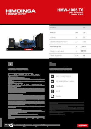 डीजल पावर जनरेटर HIMOINSA HMW-1005 T6