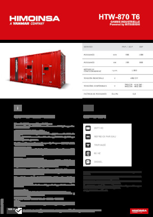 डीजल पावर जनरेटर HIMOINSA HTW-870 T6