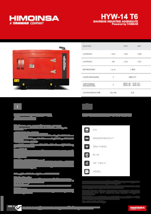 डीजल पावर जनरेटर HIMOINSA HYW-14 T6