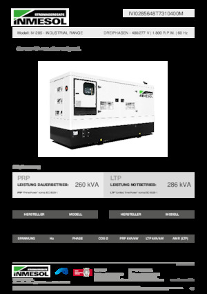 डीजल पावर जनरेटर INMESOL IV-285