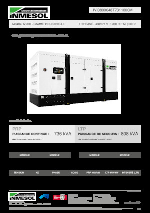 डीजल पावर जनरेटर INMESOL IV-800