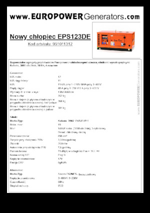 डीजल पावर जनरेटर Europower New Boy EPS123DE (S)