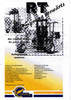 डीजल ट्रक माउंटेड फोर्कलिफ्ट Cangaru / Transmanut RT 6D6.4.2528 F o. DR