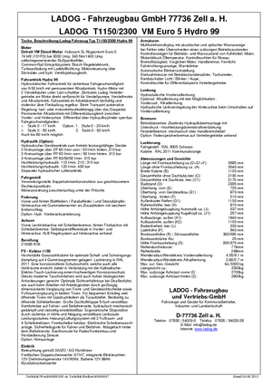 म्यूनिसिपल ट्रैक्टर फ्रंट हिच Ladog T 1150/2300 T3
