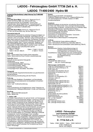 म्यूनिसिपल ट्रैक्टर फ्रंट हिच Ladog T 1400/2400 E5