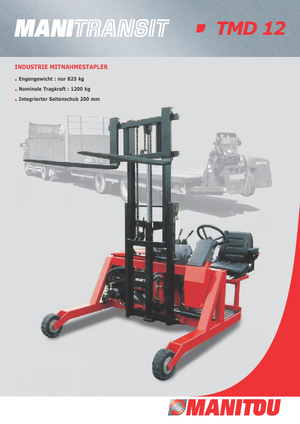 डीजल ट्रक माउंटेड फोर्कलिफ्ट Manitou TMD 12