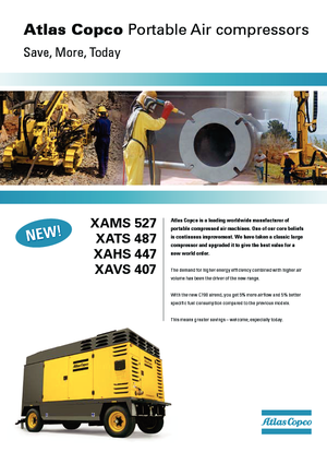 पोर्टेबल एयर कंप्रेसर - डीजल, इलेक्ट्रिक, गैसोलीन Atlas Copco XAMS 527 CD