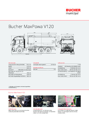 डुअल ऑपरेशन स्वीपर ट्रक Bucher-Schörling MaxPowa V120
