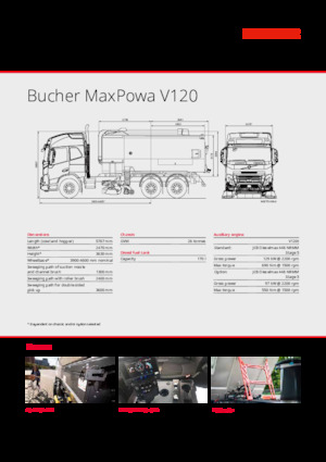 डुअल ऑपरेशन स्वीपर ट्रक Bucher-Schörling MaxPowa V120