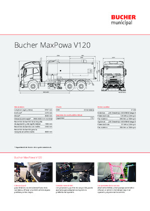 डुअल ऑपरेशन स्वीपर ट्रक Bucher-Schörling MaxPowa V120