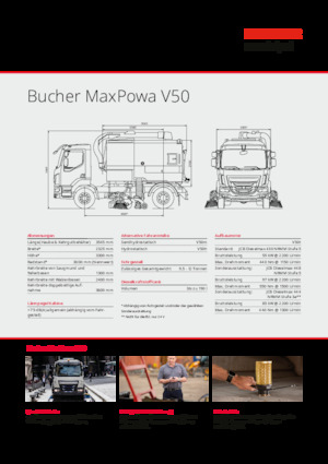 डुअल ऑपरेशन स्वीपर ट्रक Bucher-Schörling MaxPowa V50m