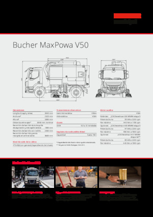 डुअल ऑपरेशन स्वीपर ट्रक Bucher-Schörling MaxPowa V50h