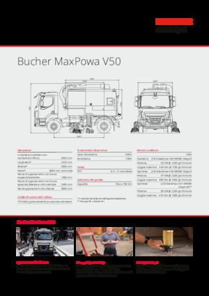 डुअल ऑपरेशन स्वीपर ट्रक Bucher-Schörling MaxPowa V50m
