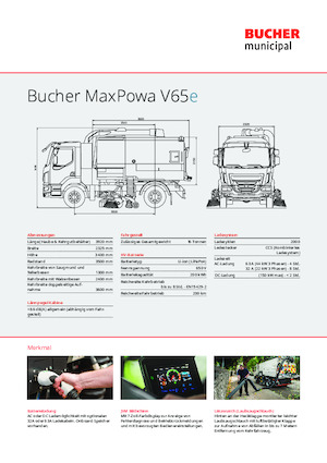 डुअल ऑपरेशन स्वीपर ट्रक Bucher-Schörling MaxPowa V65e