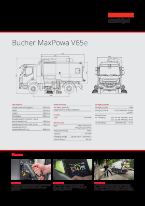 डुअल ऑपरेशन स्वीपर ट्रक Bucher-Schörling MaxPowa V65e