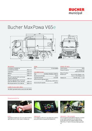 डुअल ऑपरेशन स्वीपर ट्रक Bucher-Schörling MaxPowa V65e