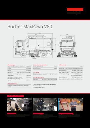 डुअल ऑपरेशन स्वीपर ट्रक Bucher-Schörling MaxPowa V80t