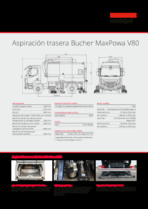 डुअल ऑपरेशन स्वीपर ट्रक Bucher-Schörling MaxPowa V80t