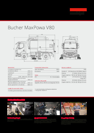 डुअल ऑपरेशन स्वीपर ट्रक Bucher-Schörling MaxPowa V80t
