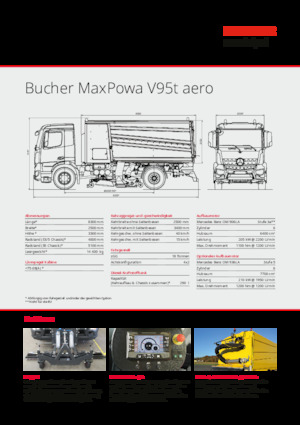 डुअल ऑपरेशन स्वीपर ट्रक Bucher-Schörling MaxPowa V95t aero