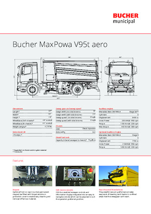 डुअल ऑपरेशन स्वीपर ट्रक Bucher-Schörling MaxPowa V95t aero