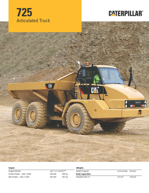 आर्टिकुलेटेड डंप ट्रक Caterpillar 725