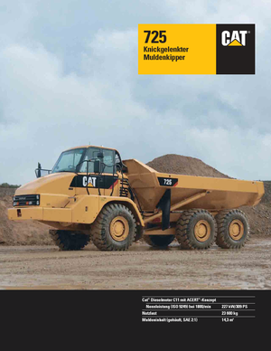 आर्टिकुलेटेड डंप ट्रक Caterpillar 725