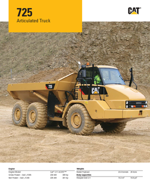 आर्टिकुलेटेड डंप ट्रक Caterpillar 725
