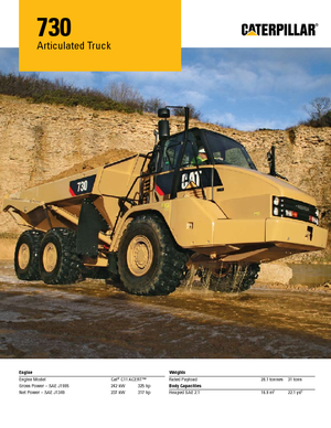 आर्टिकुलेटेड डंप ट्रक Caterpillar 730
