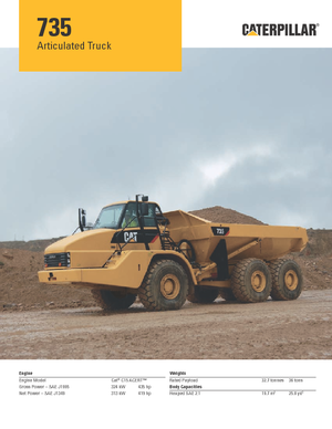 आर्टिकुलेटेड डंप ट्रक Caterpillar 735B