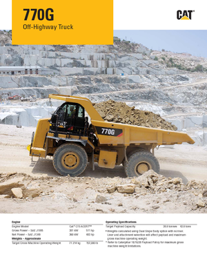 रिजिड डंप ट्रक Caterpillar 770G