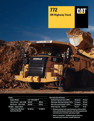 रिजिड डंप ट्रक Caterpillar 772
