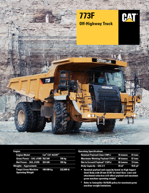 रिजिड डंप ट्रक Caterpillar 773F