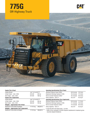 रिजिड डंप ट्रक Caterpillar 775G