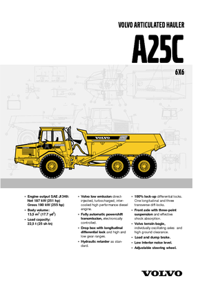 आर्टिकुलेटेड डंप ट्रक Volvo A25C 6x6