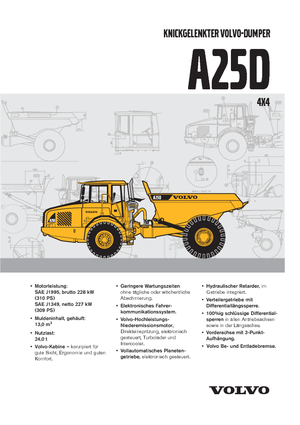 आर्टिकुलेटेड डंप ट्रक Volvo A25D 4x4
