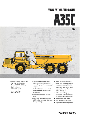 आर्टिकुलेटेड डंप ट्रक Volvo A35C 6x6