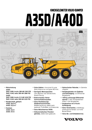 आर्टिकुलेटेड डंप ट्रक Volvo A35D 6x6