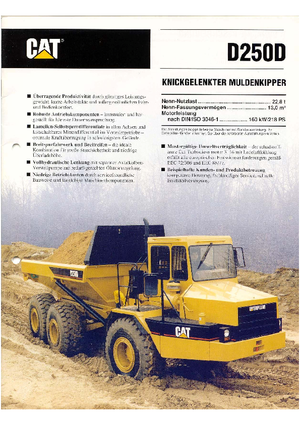 आर्टिकुलेटेड डंप ट्रक Caterpillar D 250 D