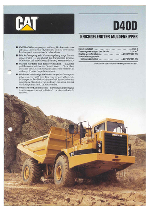 आर्टिकुलेटेड डंप ट्रक Caterpillar D 40 D