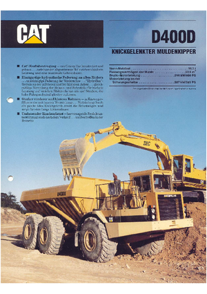 आर्टिकुलेटेड डंप ट्रक Caterpillar D 400 D