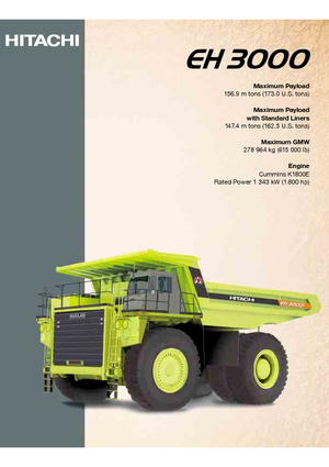 रिजिड डंप ट्रक Hitachi EH 3000