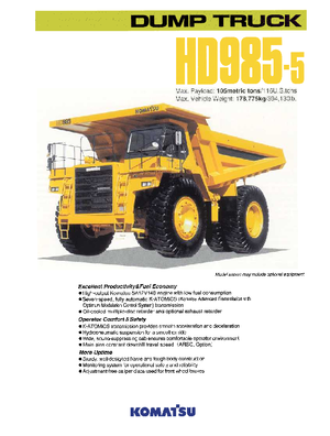 रिजिड डंप ट्रक Komatsu HD985-5