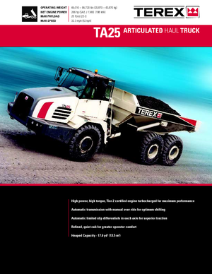 आर्टिकुलेटेड डंप ट्रक Terex TA 25