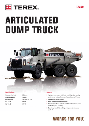 आर्टिकुलेटेड डंप ट्रक Terex TA 250
