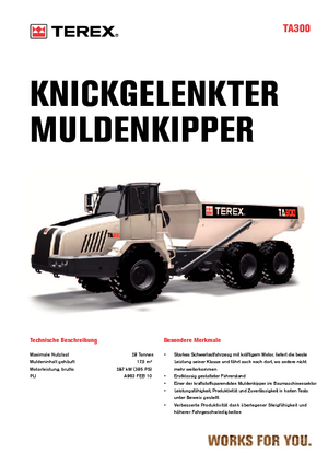 आर्टिकुलेटेड डंप ट्रक Terex TA 300