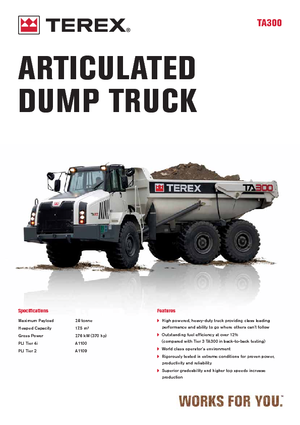 आर्टिकुलेटेड डंप ट्रक Terex TA 300