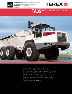 आर्टिकुलेटेड डंप ट्रक Terex TA 35-7