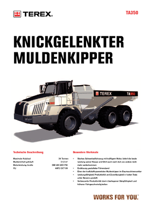 आर्टिकुलेटेड डंप ट्रक Terex TA 350